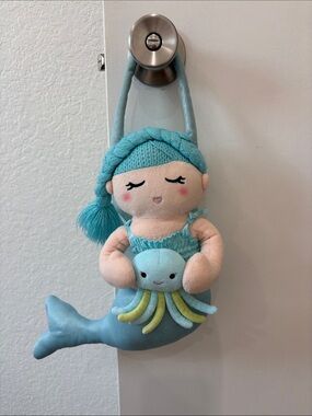 Gymboree Teal Blue Mermaid Plush Purse for kids